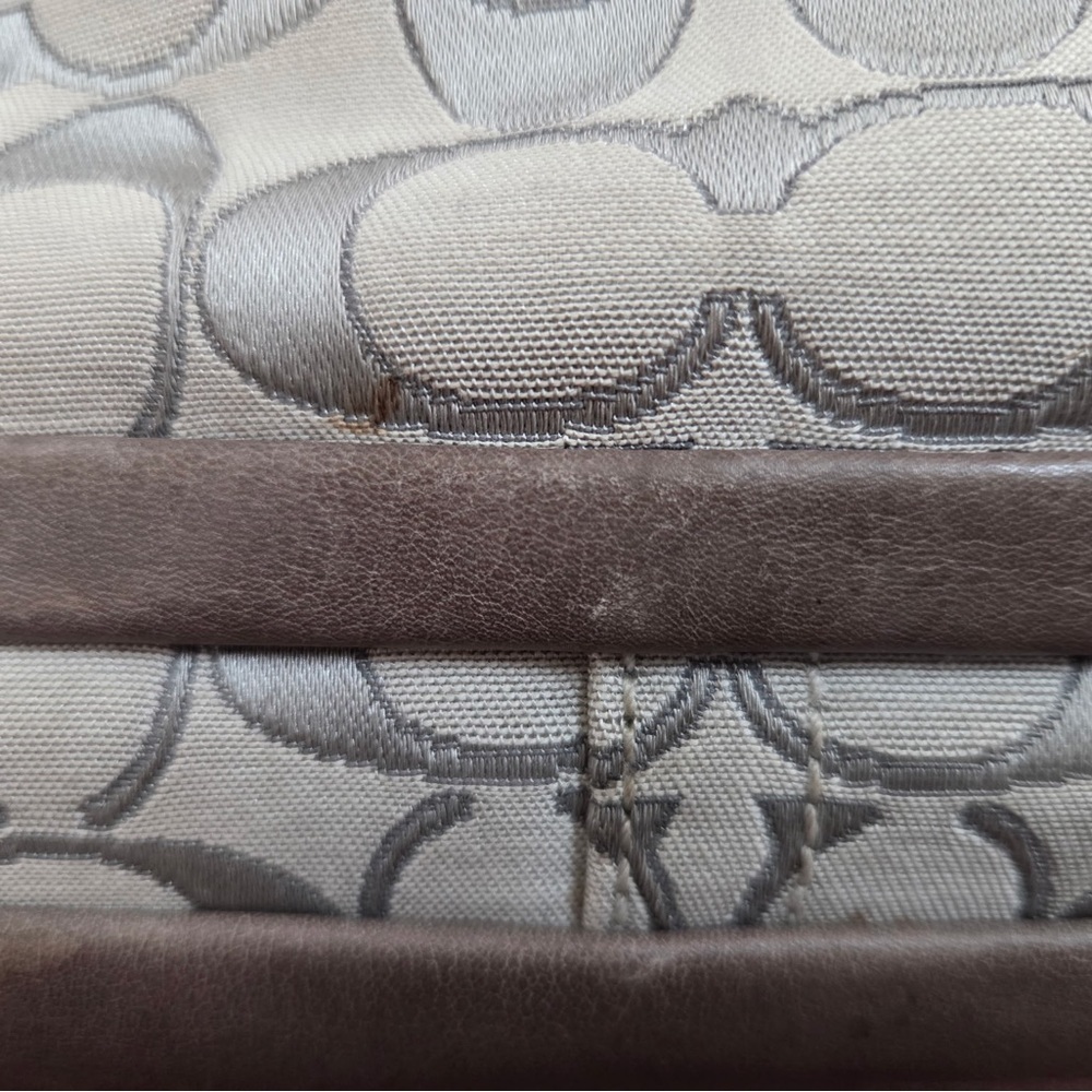 Coach Cream and Gray Signature Shoulder Bag - Picture 11 of 12